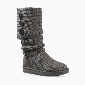 Ugg Cardy Boots, Grey Knit, size 8